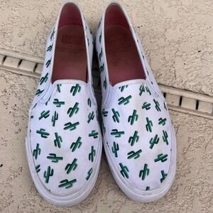 Keds‎ SUNNYLiFE Cactus Print Slip On Sneakers Casual Shoes White Size 9 1/2